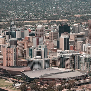 Bird-eye view of Adelaide, SA